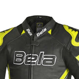 BELA ROCKET Casacos De Moto Couro Homem Preto Fluor Amarelo