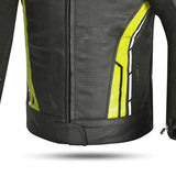 BELA ROCKET Casacos De Moto Couro Homem Preto Fluor Amarelo