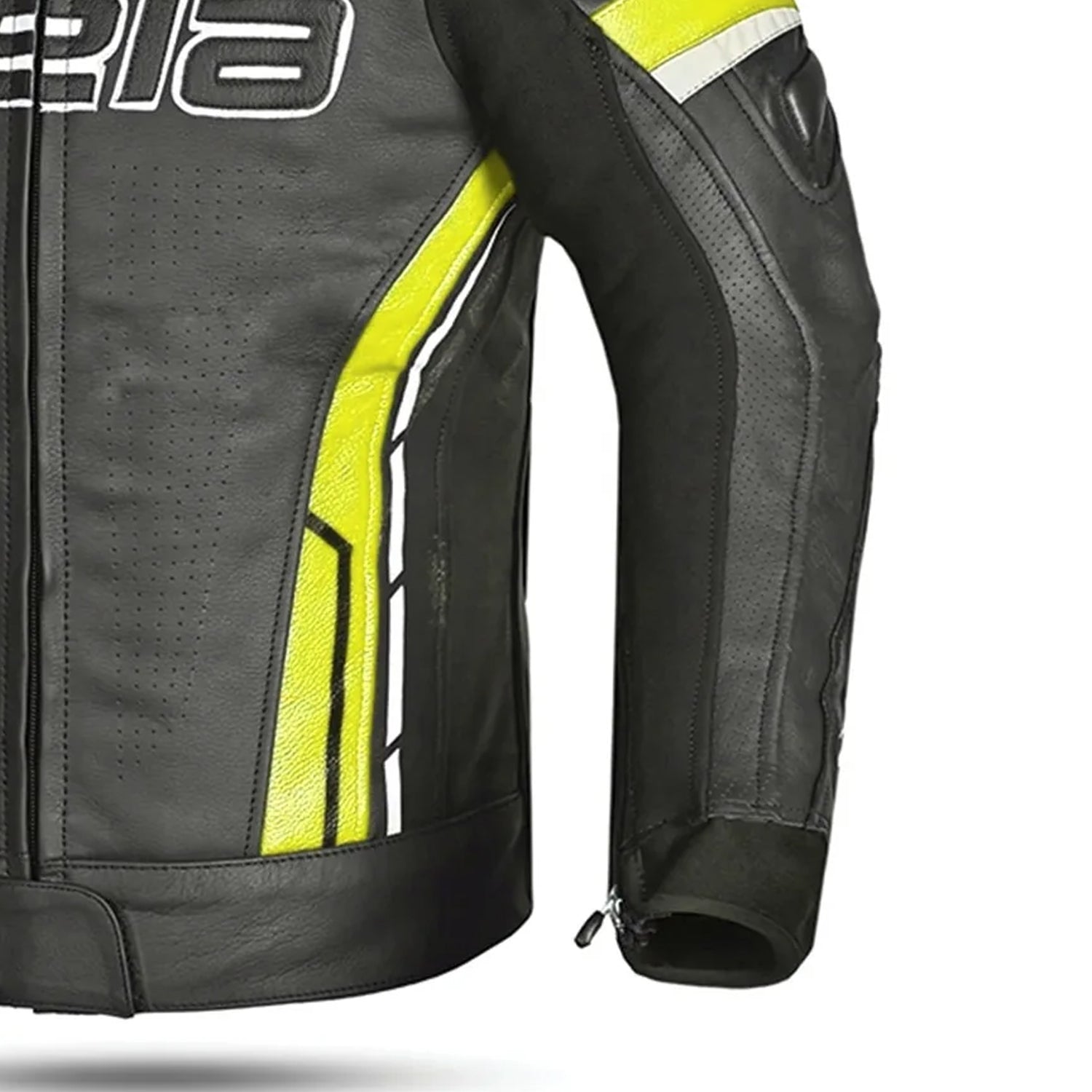 BELA ROCKET Casacos De Moto Couro Homem Preto Fluor Amarelo – 5 – Maximomoto PT