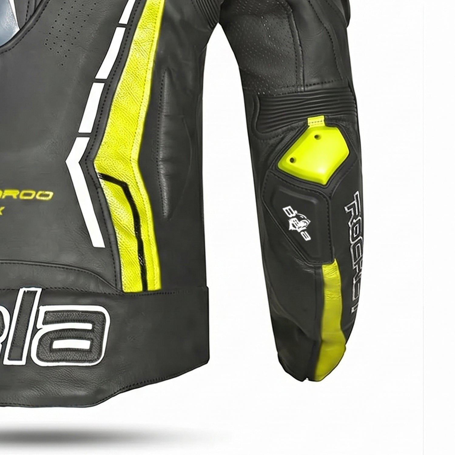 BELA ROCKET Casacos De Moto Couro Homem Preto Fluor Amarelo – 7 – Maximomoto PT