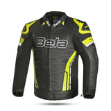 BELA ROCKET Casacos De Moto Couro Homem Preto Fluor Amarelo