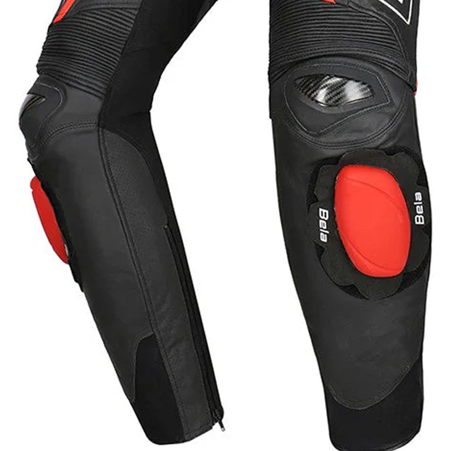 BELA ROCKET Calcas De Moto Couro Homem Preto Vermelho – 4 – Maximomoto PT