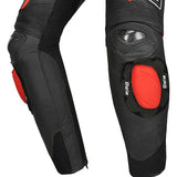 BELA ROCKET Calcas De Moto Couro Homem Preto Vermelho