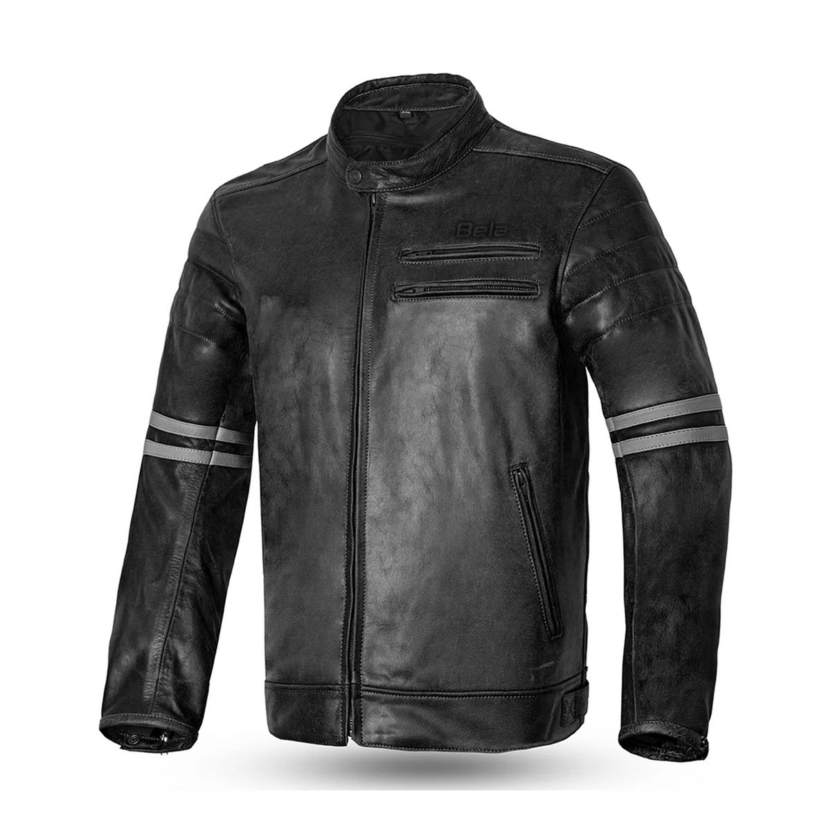 BELA ROYAL RIDER VINATGE Moto Couro Casaco Preto Cinza