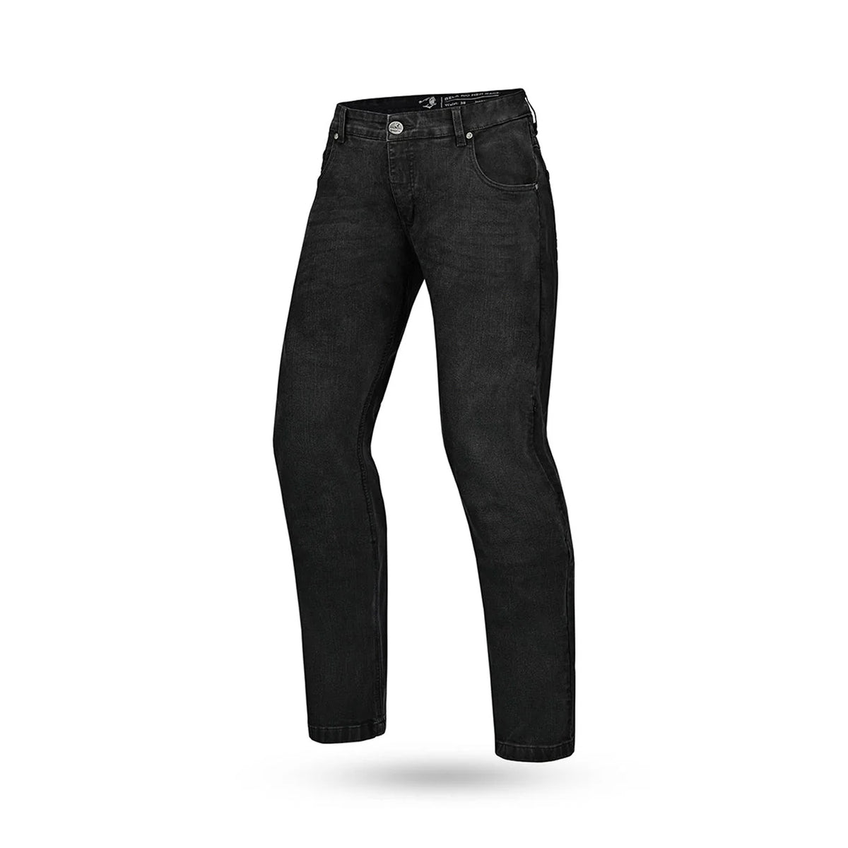 BELA RIO Vaqueiro Denim Jeans Moto Calças Ganga Preto 34L