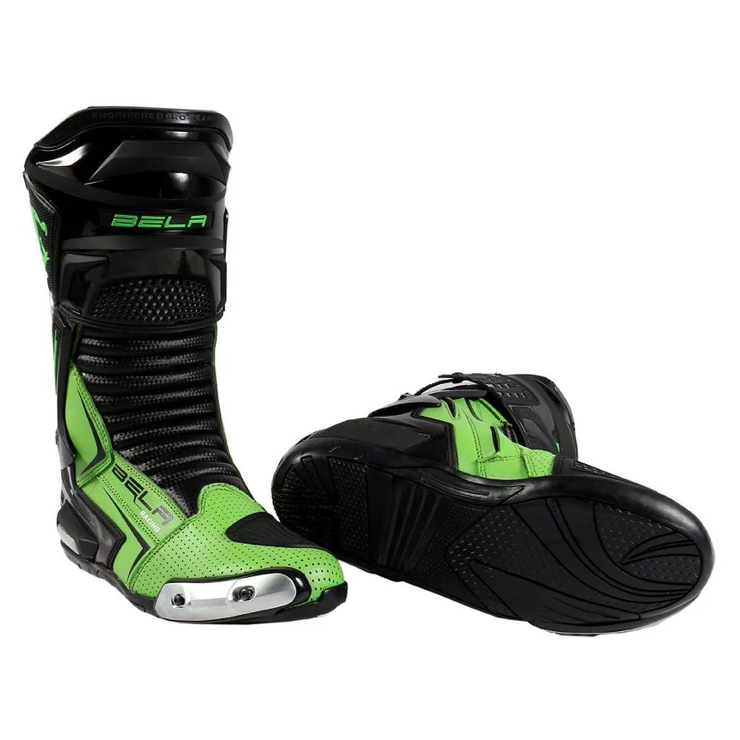 BELA SPEEDO 2.0 Couro Moto Botas Preto Verde – 2 – Maximomoto PT