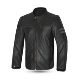 BELA STARK Motorcycle Leather Jackets Black Gray