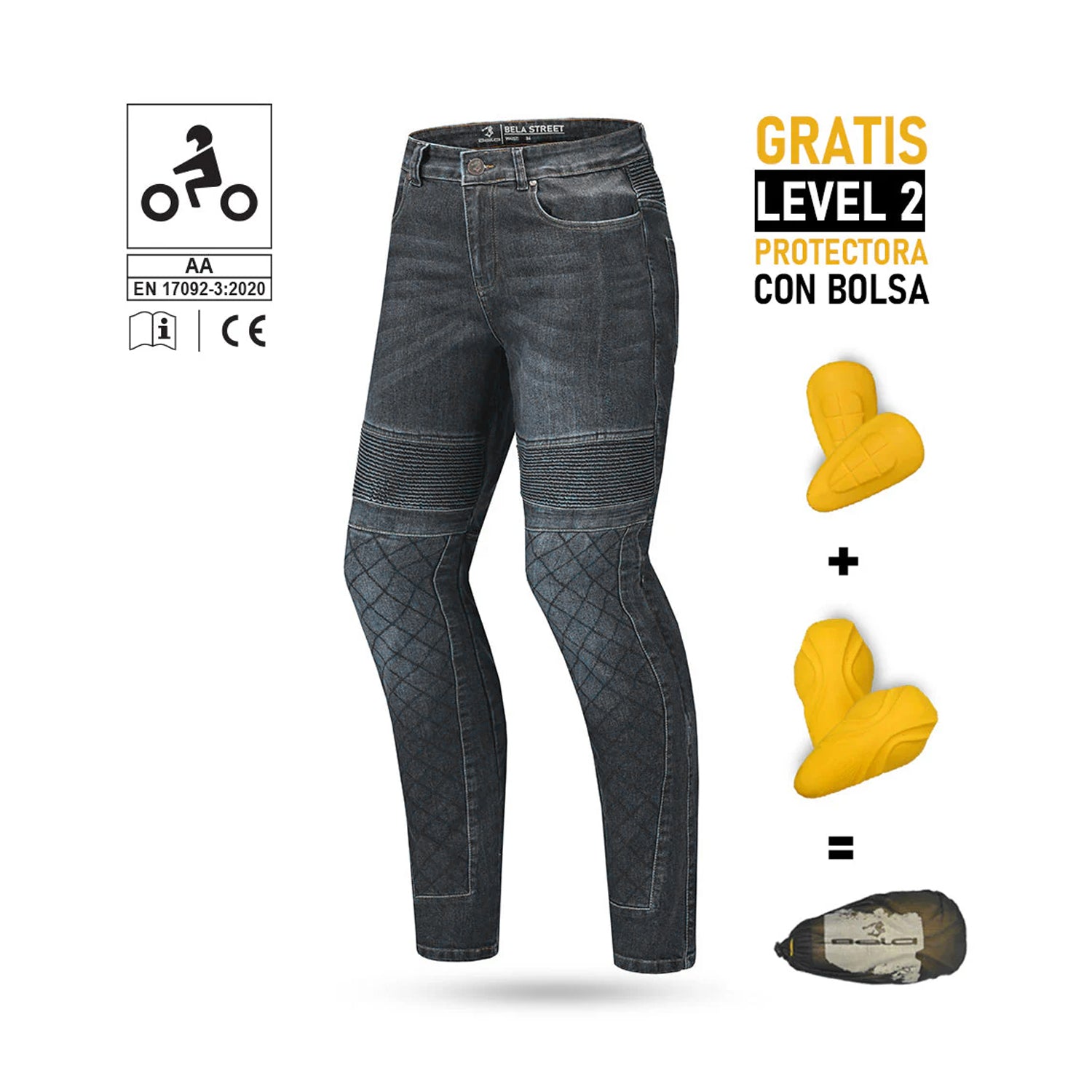 Beautiful women's street-style motorcycle pants in black. – 4 – Maximomoto PT