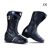 BELA STRIP Ladies Motorcycle Boots Black Fluorescent Yellow