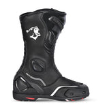 Beautiful Striped Motorcycle Leather Boots Black White