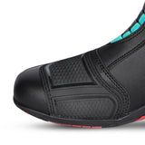 BELA STRIP Motorcycle Leather Boots for Women, Turquoise Black
