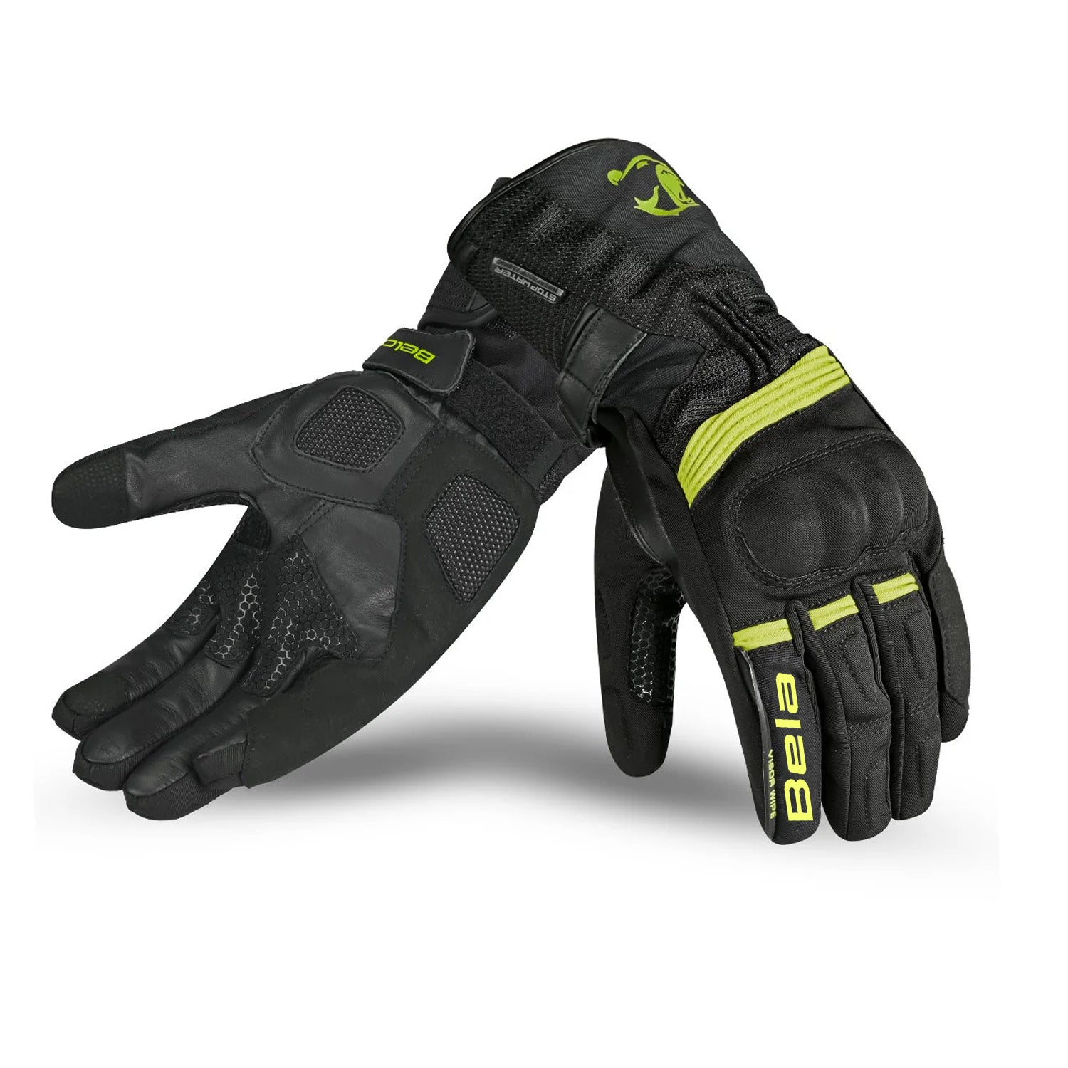 BELA STORM WINTER WP Motorcycle Textile Gloves Black Yellow – 1 – Maximomoto PT