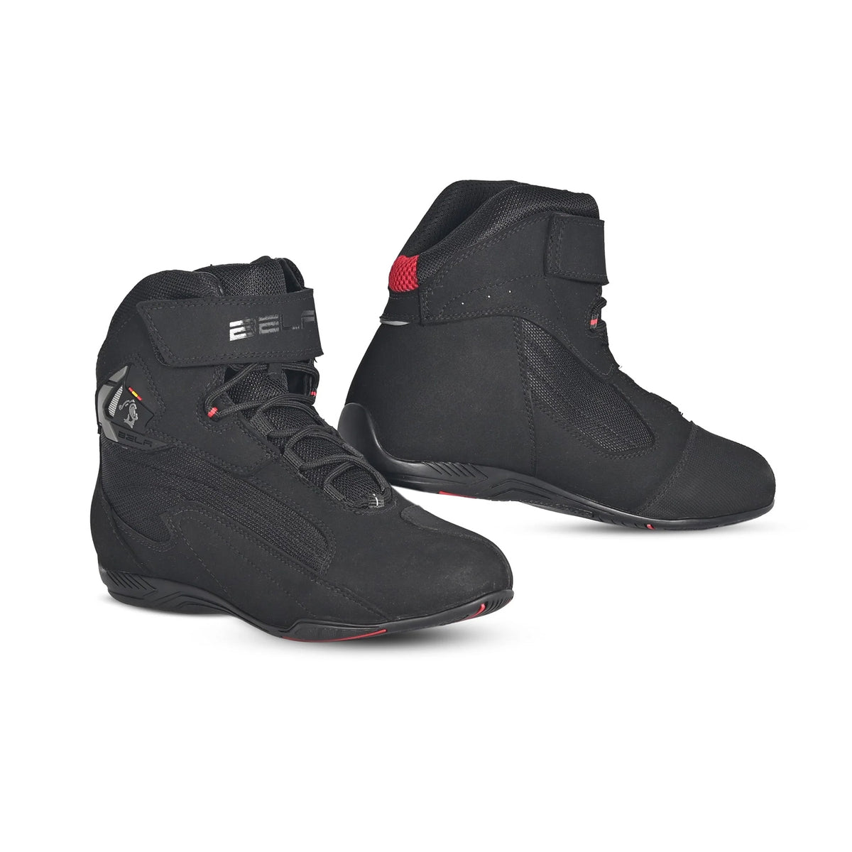 BELA TROPHY Short Leather Motorcycle Boots for Men - Black