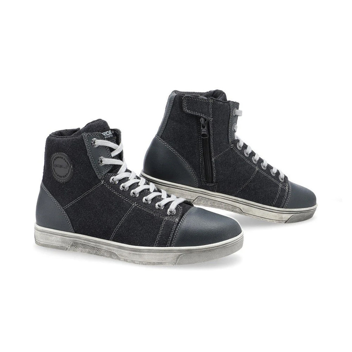 BELA Venus Leather Motorcycle Boots for Men - Blue