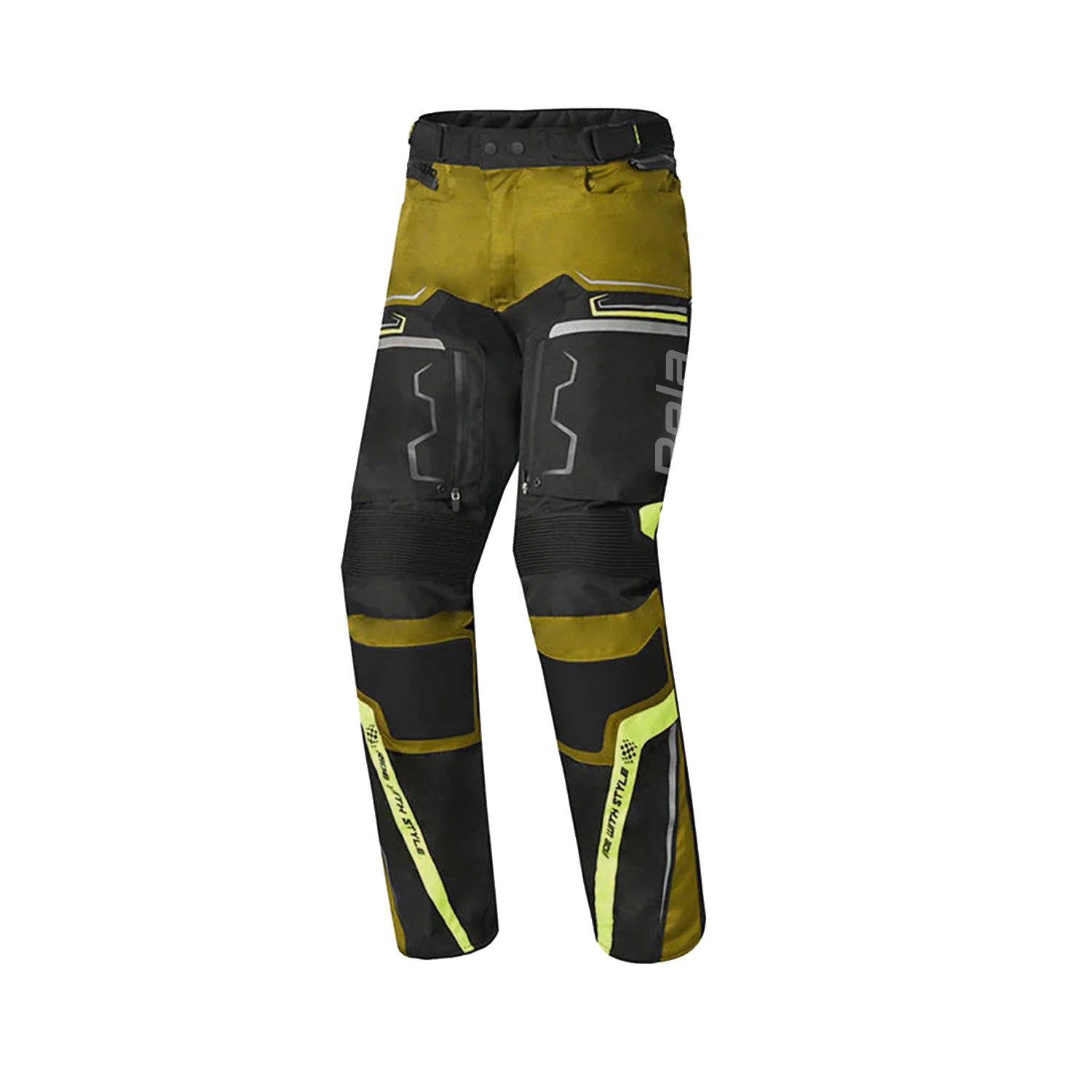 BELA WATSON Calcas De Moto Homem Textil Preto Marron Claro Amarelo Fluo – 1 – Maximomoto PT