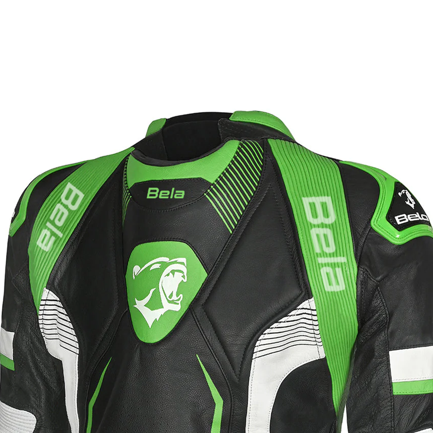 BELA X RACE Motorcycle Leather Jackets Black White Green – 5 – Maximomoto PT