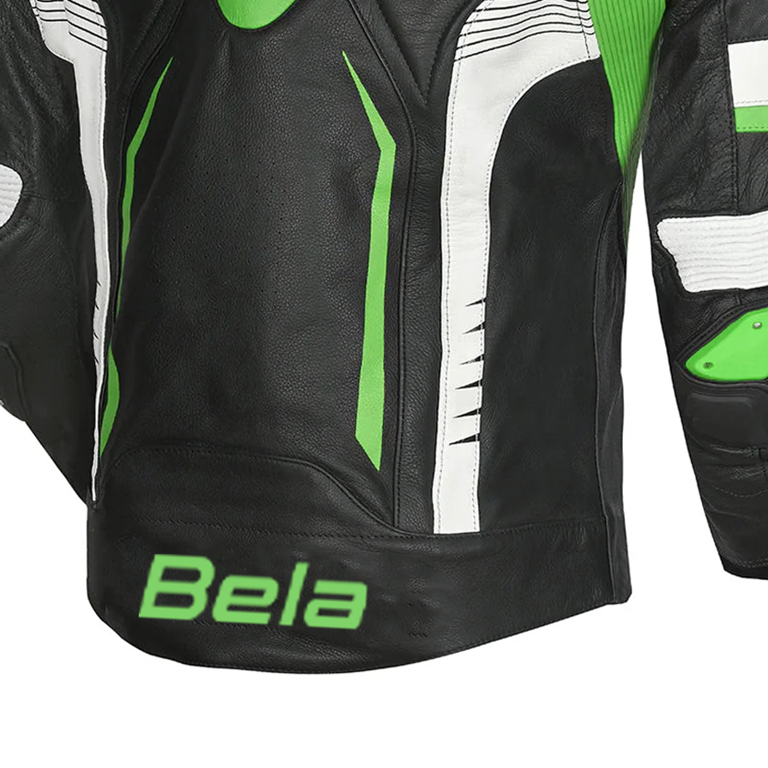 BELA X RACE Motorcycle Leather Jackets Black White Green – 6 – Maximomoto PT