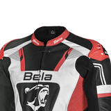 BELA X RACE Motorcycle Leather Jackets Black White Red