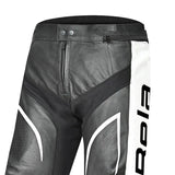 BELA X RACE Calcas De Moto Homem Couro Preto Branco Verde