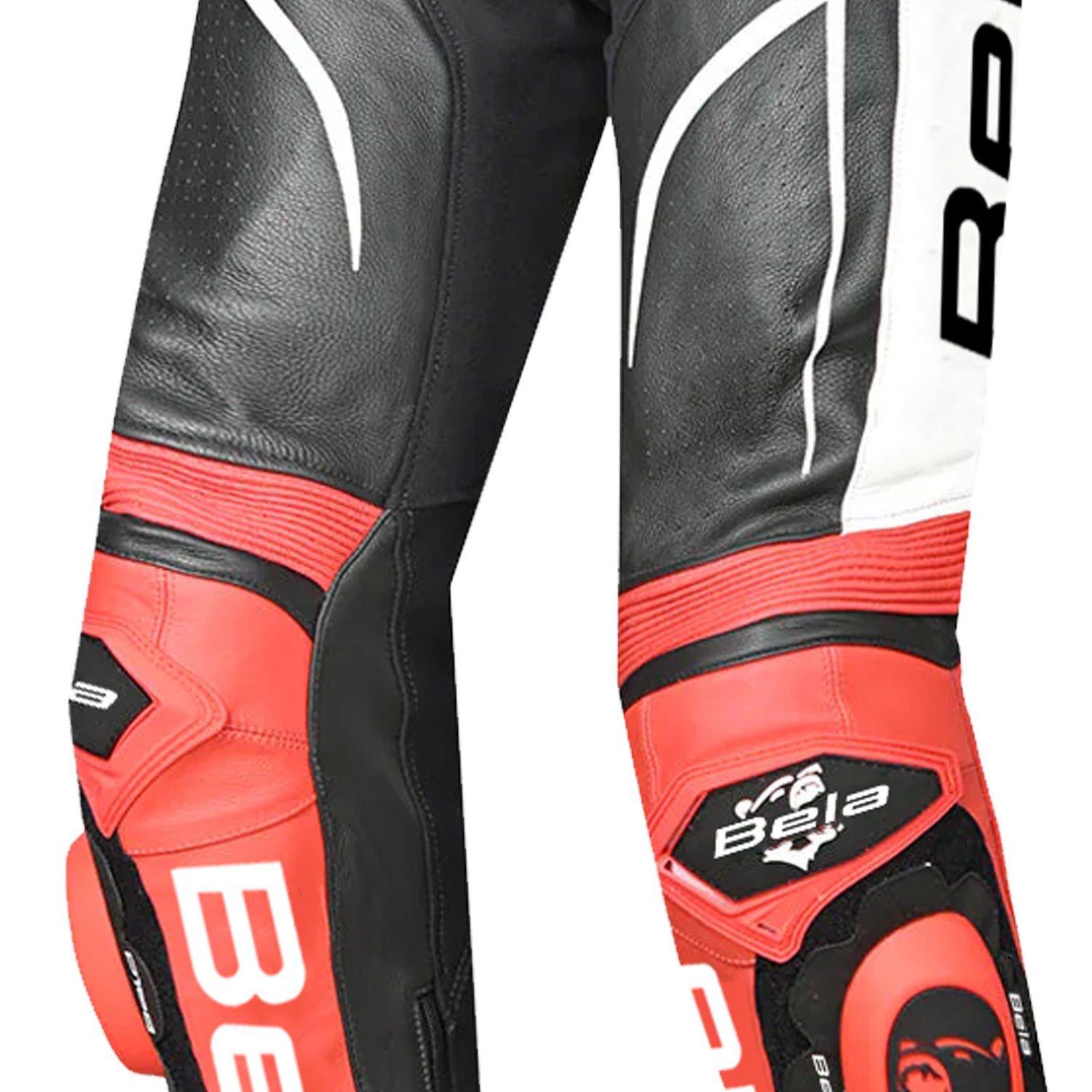 BELA X RACE Calcas De Moto Couro Preto Branco Vermelho – 5 – Maximomoto PT