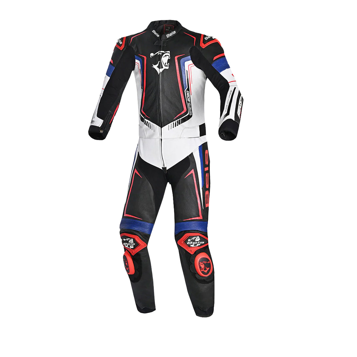 BELA MONO 2 PC Beast Leather Motorcycle Suit Black White Blue Red