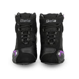 Beautiful Kiva Women's Motorcycle Leather Boots Black Purple