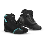 BELA KIVA Moto Couro Botas Senhora Turquesa Preto
