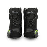 BELA KIVA Botas De Moto Homem Couro Preto Fluorescente Amarelo