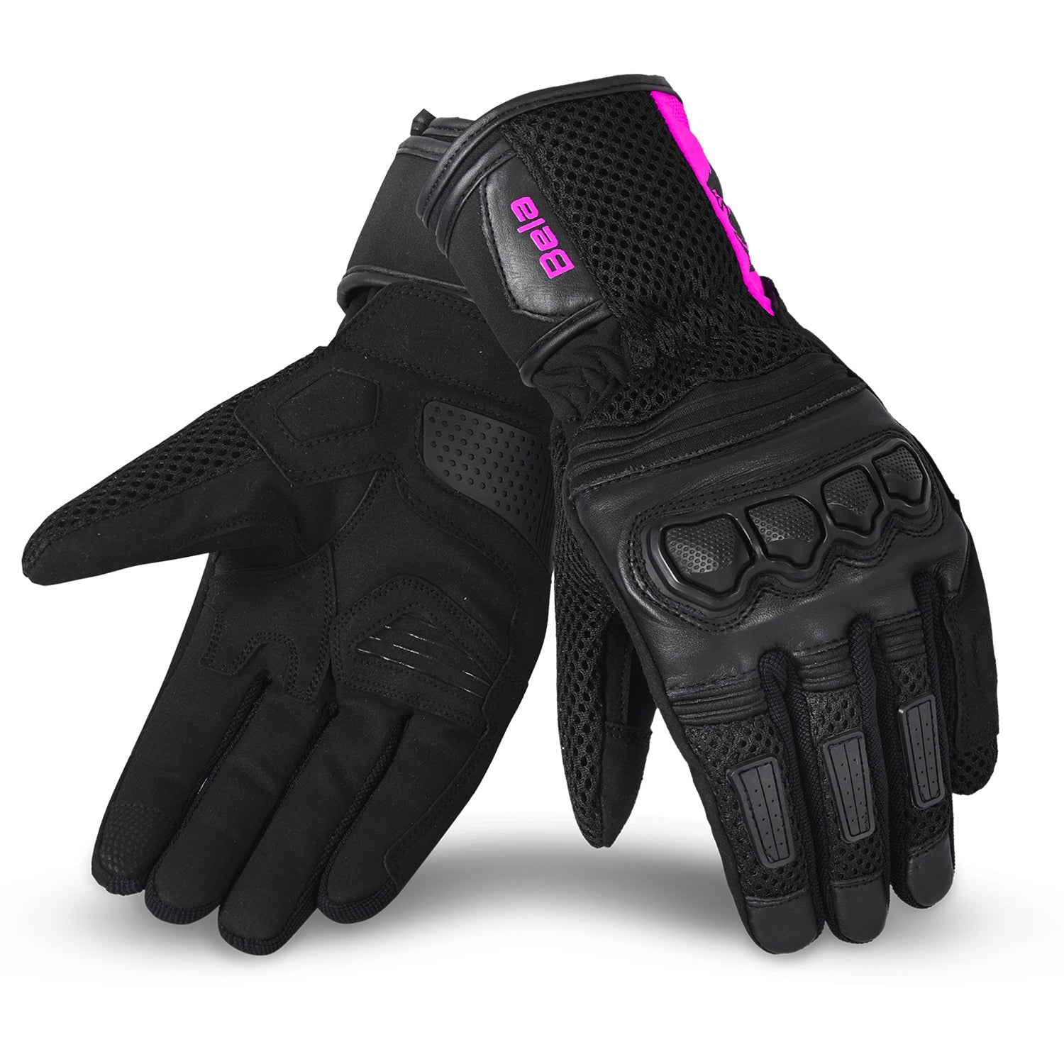 BELA TWIX Luvas De Moto Textil Senhora Preto Rosa – 1 – Maximomoto PT