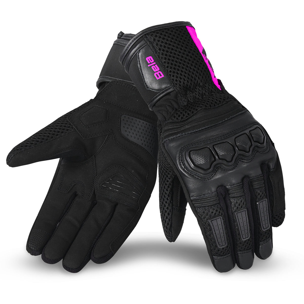 BELA TWIX Luvas De Moto Textil Senhora Preto Rosa