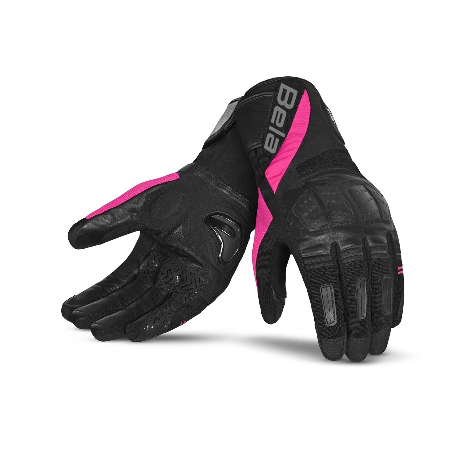 BELA HIGHWAY WINTER WP Women's Motorcycle Leather Gloves Black Pink – 1 – Maximomoto PT