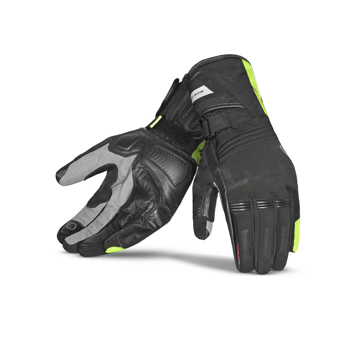 BELA IGLO WINTER WP Moto Textile Gloves Black Red Fluorescent