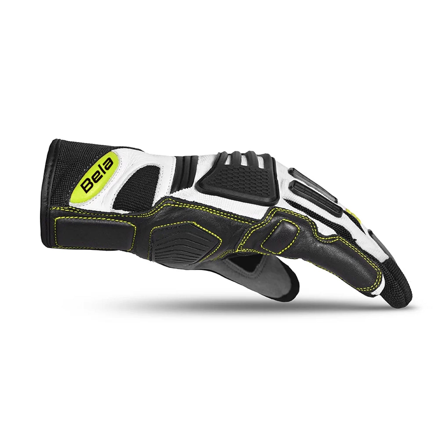 BELA ARIZON Luvas De Moto Homem Textil Preto Branco Amarillo Fluor – 5 – Maximomoto PT