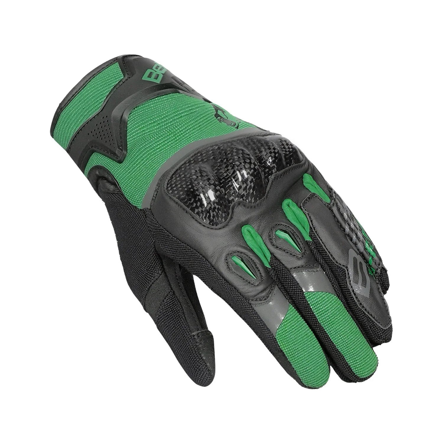 BELA DARING Men's Motorcycle Gloves Textile Green Black Gray – 2 – Maximomoto PT