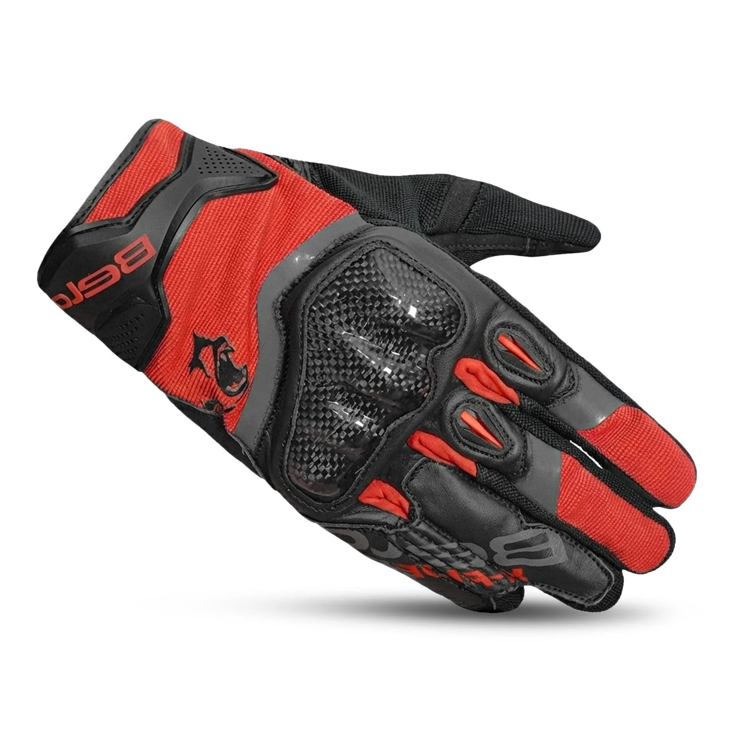 BELA DARING Men's Motorcycle Textile Gloves Red Black – 3 – Maximomoto PT