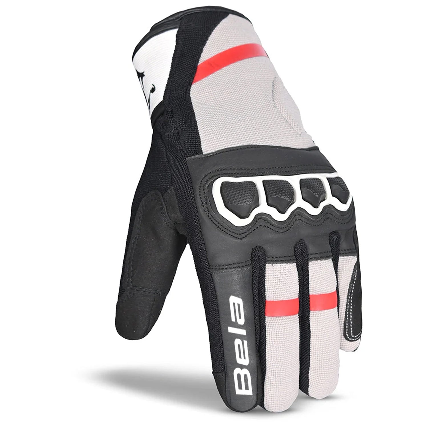 BELA TRACKER WINTER WP Leather Gloves Black White Red – 2 – Maximomoto PT