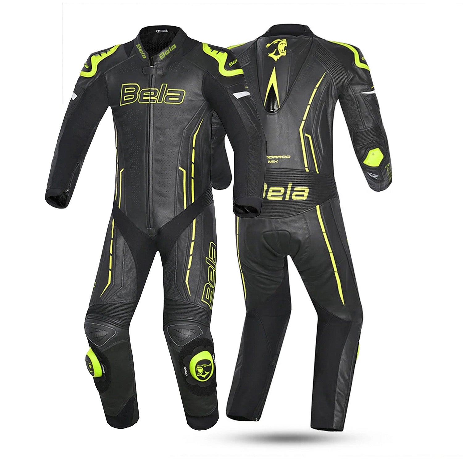 BELA ROCKET Mix Kangaroo 1 PC Motorcycle Suit Black Fluorescent Yellow – 2 – Maximomoto PT