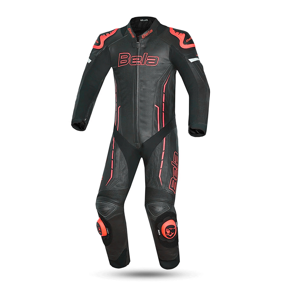 BELA ROCKET Mix Kangaroo 1 PC Moto Couro Fato Preto Vermelho