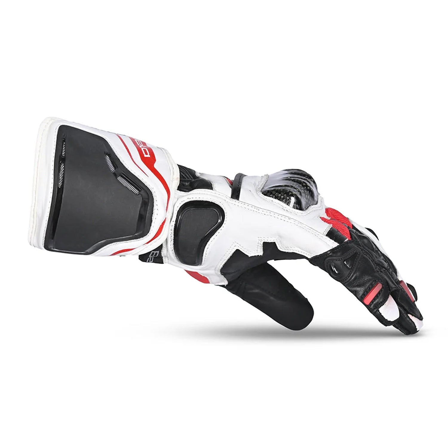 BELA VENOM RS Corrida Homem Moto Couro Luvas Preto Branco Vermelho – 5 – Maximomoto PT