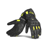 BELA VENOM RS Corrida Luvas De Moto Homem Couro Preto Fluo Amarelo