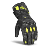 BELA VENOM RS Corrida Luvas De Moto Homem Couro Preto Fluo Amarelo