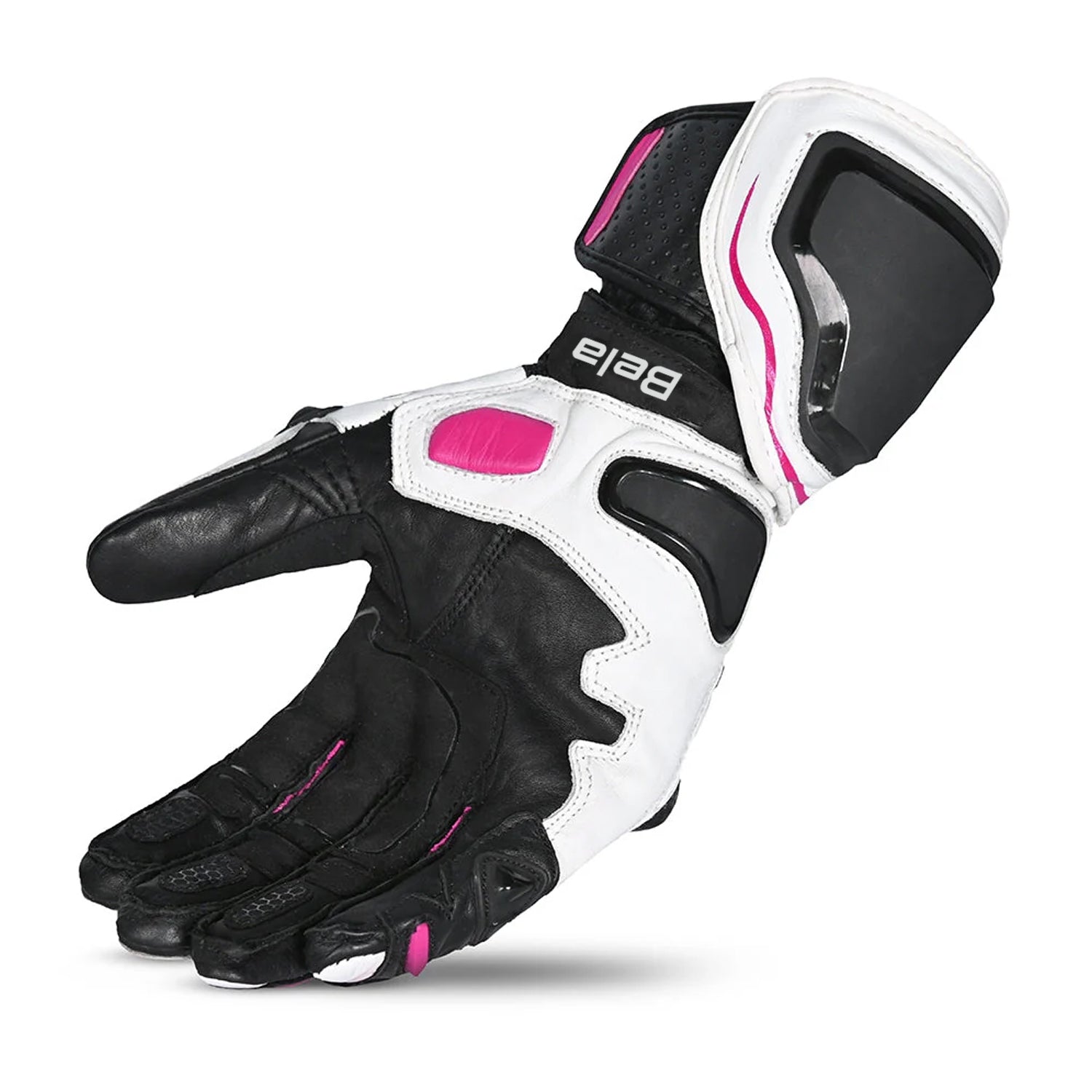 BELA Venom RS Racing Luvas De Moto Senhora Couro Preto Branco Rosa – 4 – Maximomoto PT
