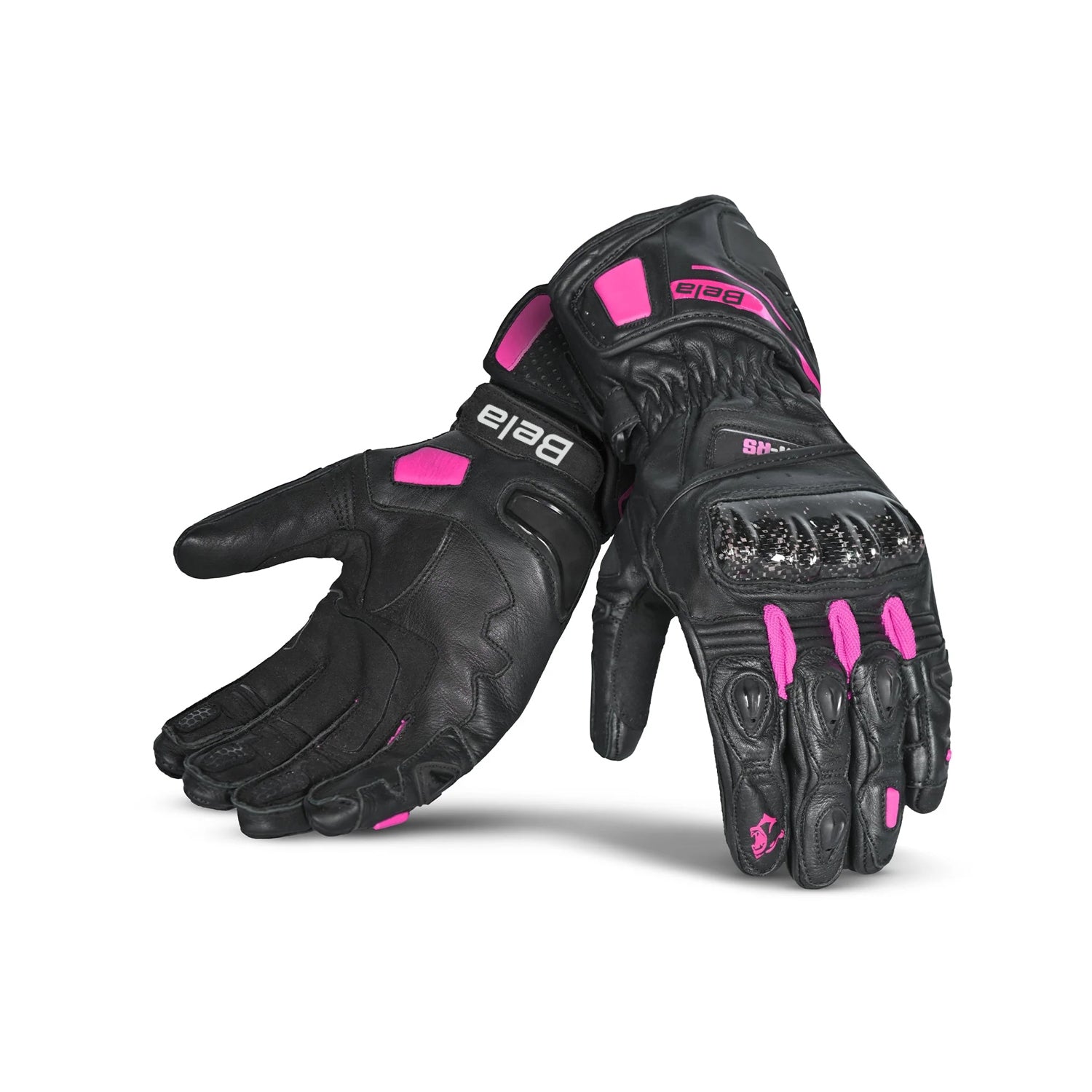 BELA VENOM RS Women's Motorcycle Leather Gloves Black Pink – 1 – Maximomoto PT
