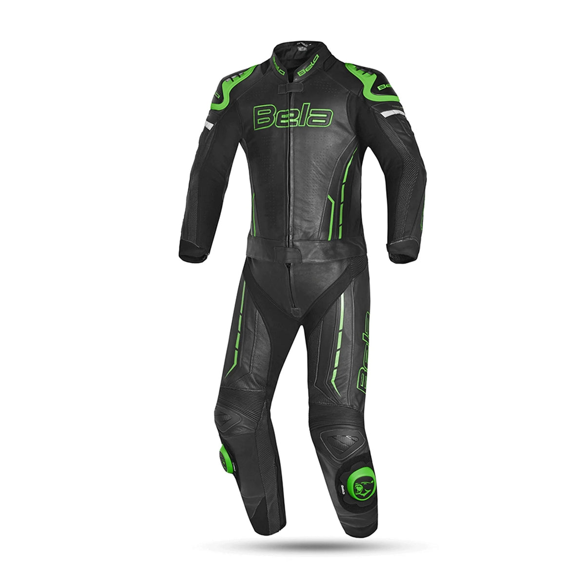 BELA ROCKET Mix Kangaroo 2 PC Motorcycle Suits Black Green