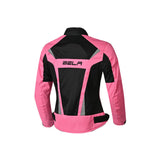 BELA AIRY WP Senhora Moto Casacos Textil Preto Rosa Fluor - Imagem traseira da ja Casacos