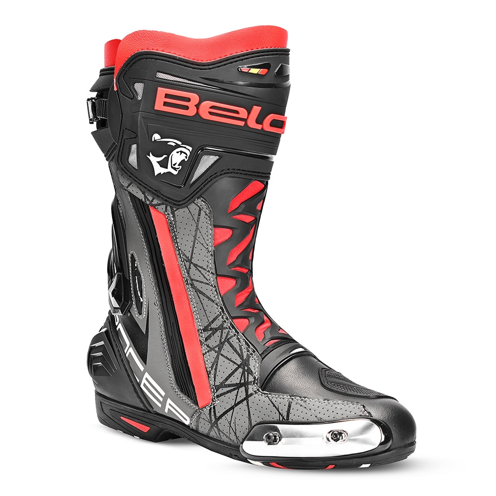 BELA AIR RIDER GP-1 Moto Corrida Botas Preto Cinza Vermelho