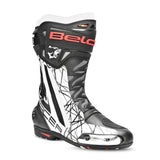 BELA AIR RIDER GP-1 Moto Corrida Botas Preto Branco - Imagem frontal da Boots