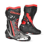 BELA AIR RIDER GP-1 Moto Corrida Botas Preto Cinza Vermelho - Imagem dupla de botas