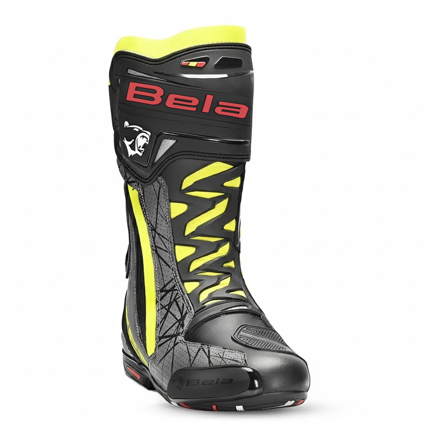BELA AIR RIDER GP-1 RACING Motorcycle Boots Black Fluorescent Yellow – 2 – Maximomoto PT