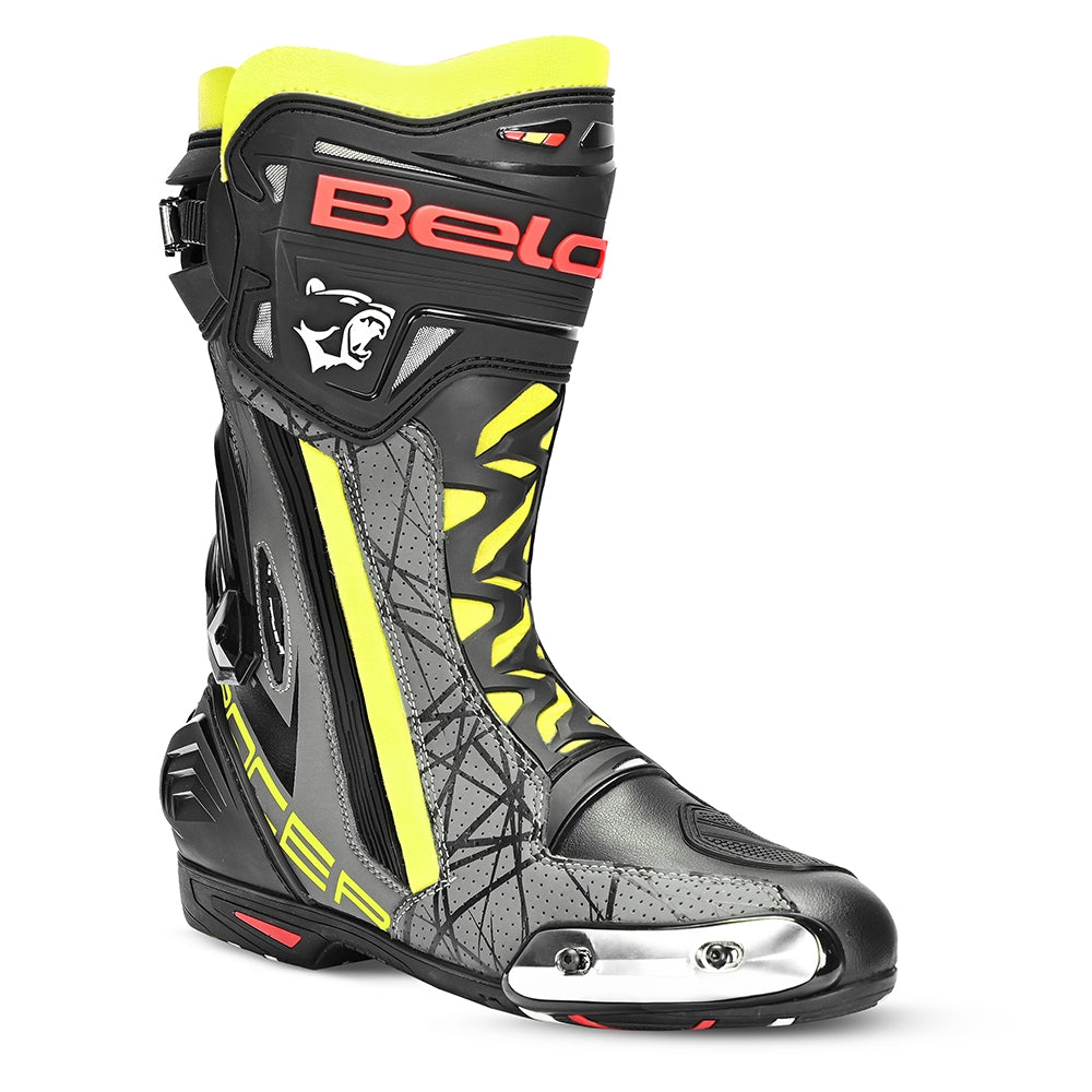 BELA AIR RIDER GP-1 RACING Moto Botas Preto Amarela Fluorocente- Imagem do lado direito de Boots